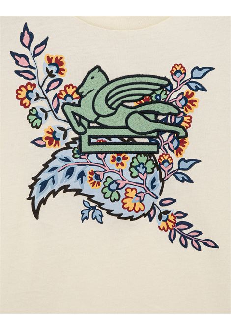 ETRO KIDS T-Shirt Avorio Con Logo E Stampa Paisley Floreale - ETRO KIDS