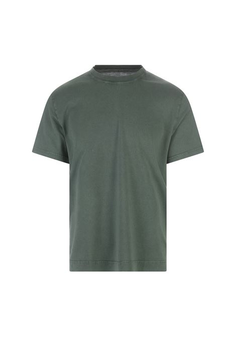 FEDELI T-Shirt Basic In Cotone Organico Verde Muschio - FEDELI