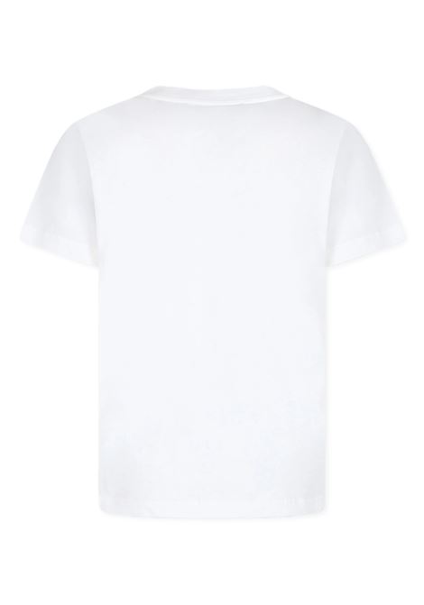 BALMAIN KIDS T-Shirt Bianca Con Bottoni E Logo Argentati - BALMAIN KIDS