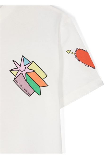 STELLA MCCARTNEY KIDS T-Shirt Bianca Con Grafica Stelle Cadenti - STELLA MCCARTNEY KIDS