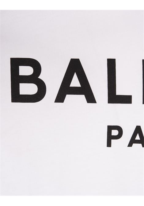 BALMAIN T-Shirt Bianca Con Logo Balmain Paris - BALMAIN