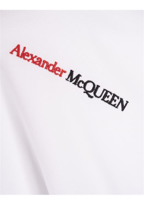 ALEXANDER MCQUEEN T-Shirt Bianca Con Logo Bicolore - ALEXANDER MCQUEEN