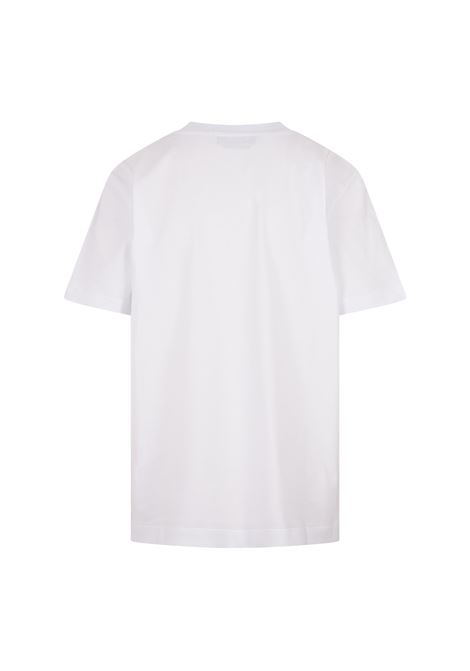 MSGM T-Shirt Bianca Con Logo Corsivo Ricamato Multicolore - MSGM