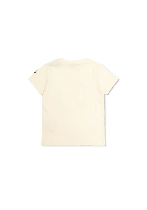MONCLER ENFANT T-Shirt Bianca Con Logo Di Cristalli - MONCLER ENFANT
