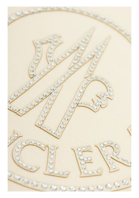 MONCLER ENFANT T-Shirt Bianca Con Logo Di Cristalli - MONCLER ENFANT