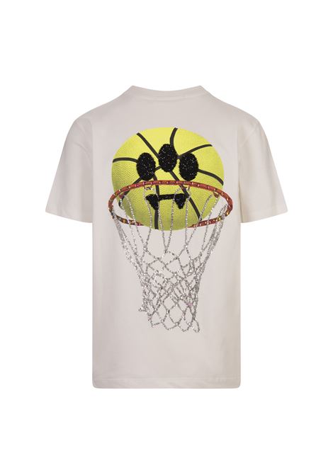 BARROW T-Shirt Bianca Con Logo E Smile Basket - BARROW