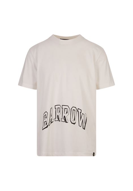 BARROW T-Shirt Bianca Con Logo e Smile Basket - BARROW