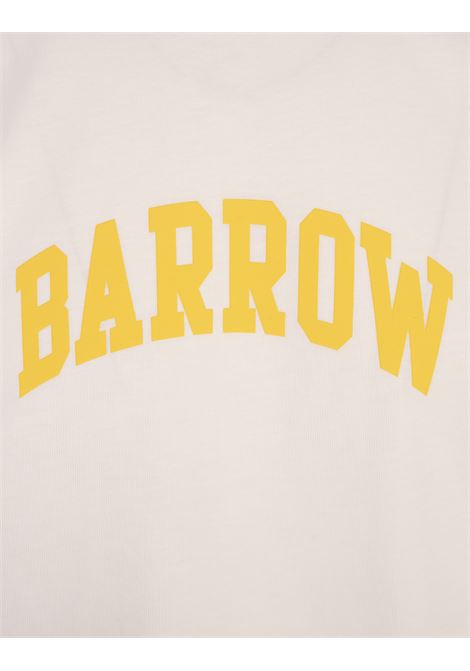 BARROW T-Shirt Bianca Con Logo E Stampa Stickers - BARROW