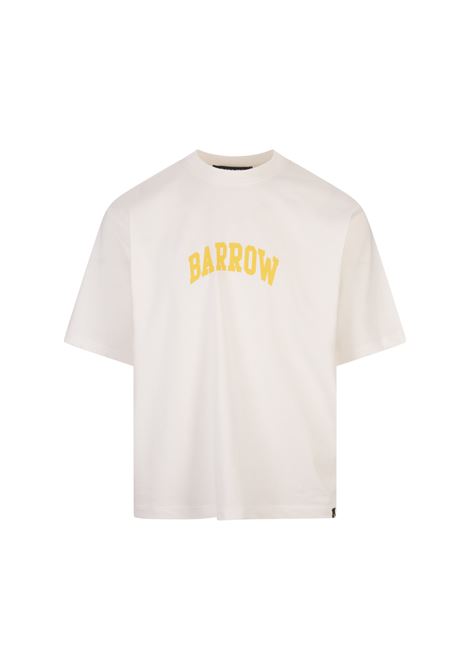 BARROW T-Shirt Bianca Con Logo e Stampa Stickers - BARROW