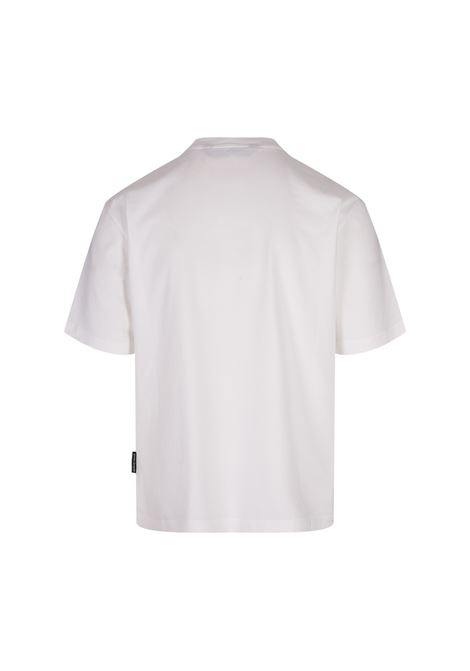 PALM ANGELS T-Shirt Bianca Con Logo Frontale A Contrasto - PALM ANGELS