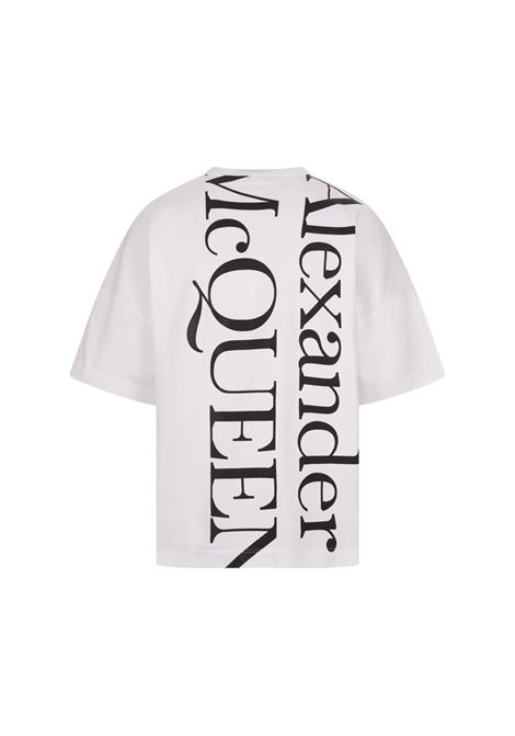 ALEXANDER MCQUEEN T-Shirt Bianca Con Logo Oversize - ALEXANDER MCQUEEN