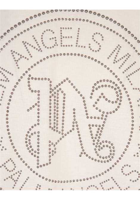 PALM ANGELS T-Shirt Bianca Con Logo Rotondo E Monogramma - PALM ANGELS