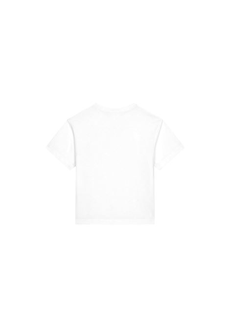 DOLCE & GABBANA KIDS T-Shirt Bianca Con Placca Logata - DOLCE & GABBANA KIDS