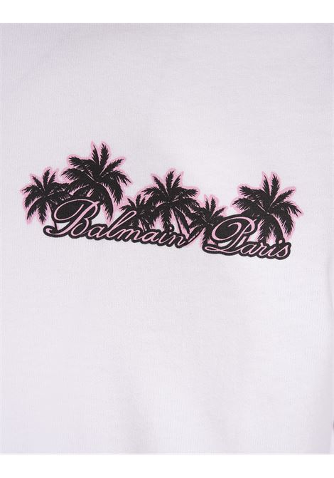 BALMAIN T-Shirt Bianca Con Stampa Club Balmain - BALMAIN