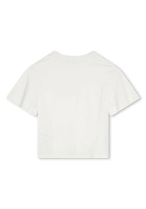 CHLOÉ KIDS T-Shirt Bianca Con Stampa Logo E Stelle - CHLOÉ KIDS