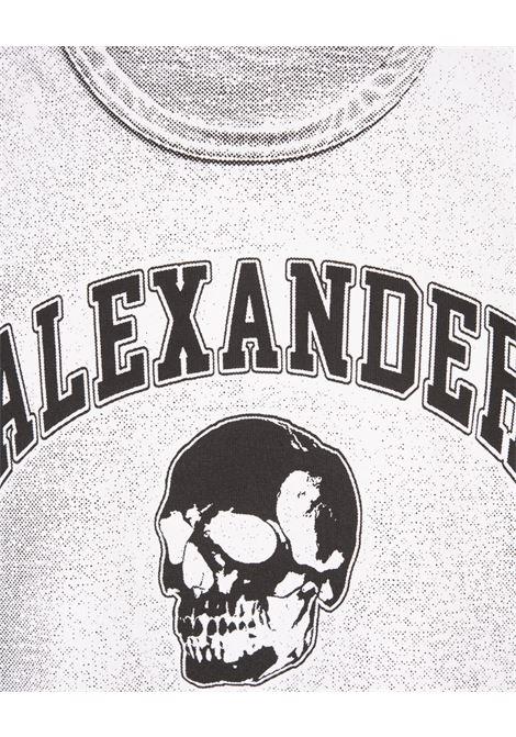 ALEXANDER MCQUEEN T-Shirt Bianca Con Stampa Skull E Logo - ALEXANDER MCQUEEN