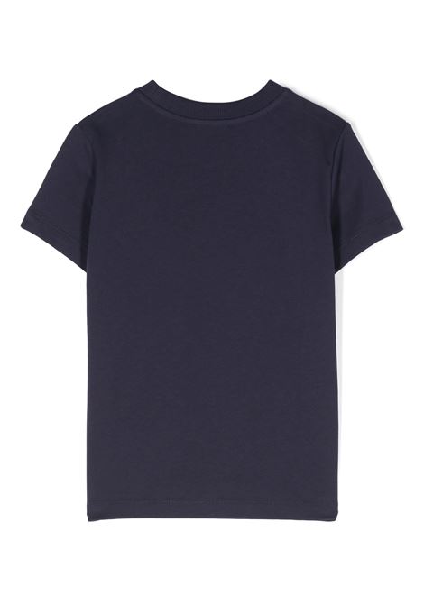 MOSCHINO KIDS T-Shirt Blu Con Patch Moschino Teddy Bear Sul Punto Cuore - MOSCHINO KIDS