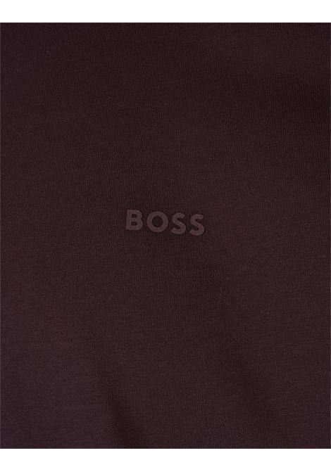 BOSS T-Shirt Bordeaux Con Logo Stampato In Gomma - BOSS