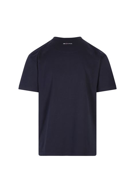KITON T-Shirt Classica Blu Scuro Con Logo Dietro - KITON