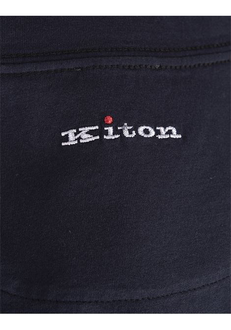 KITON T-Shirt Classica Blu Scuro Con Logo Dietro - KITON