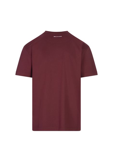 KITON T-Shirt Classica Rosso Scuro Con Logo Dietro - KITON