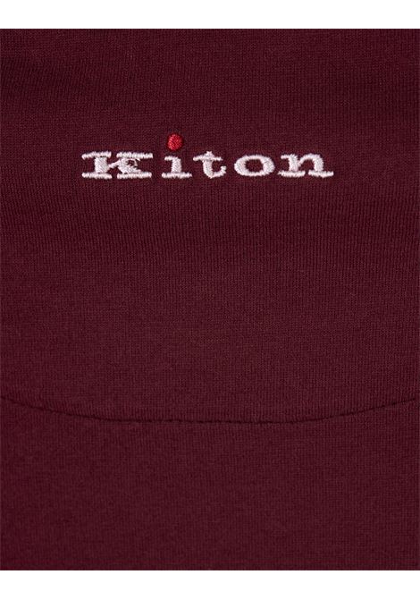 KITON T-Shirt Classica Rosso Scuro Con Logo Dietro - KITON