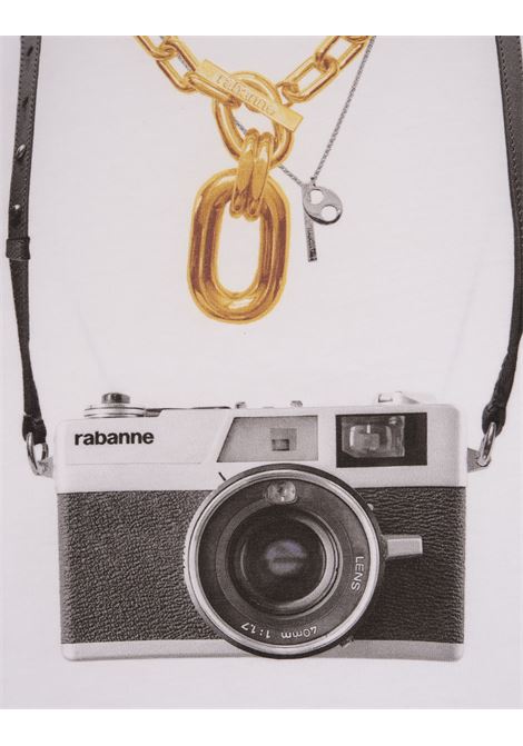 RABANNE T-Shirt Corta Bianca Con Stampa Grafica - RABANNE