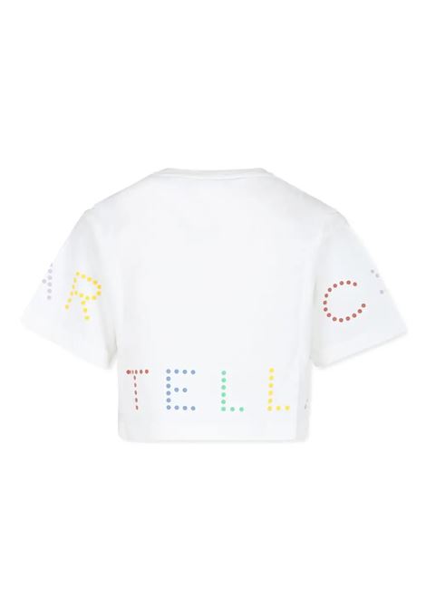 STELLA MCCARTNEY KIDS T-Shirt Cropped Bianca Con Logo Multicolore - STELLA MCCARTNEY KIDS