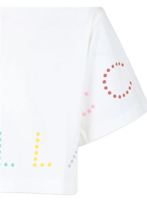STELLA MCCARTNEY KIDS T-Shirt Cropped Bianca Con Logo Multicolore - STELLA MCCARTNEY KIDS