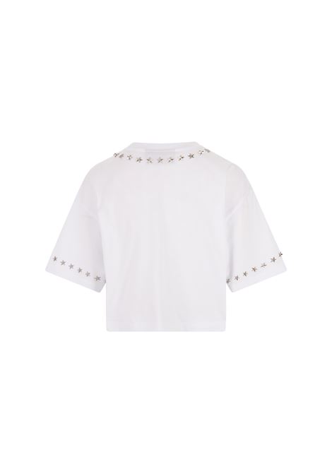 PHILIPP PLEIN T-Shirt Cropped Stars Bianca - PHILIPP PLEIN