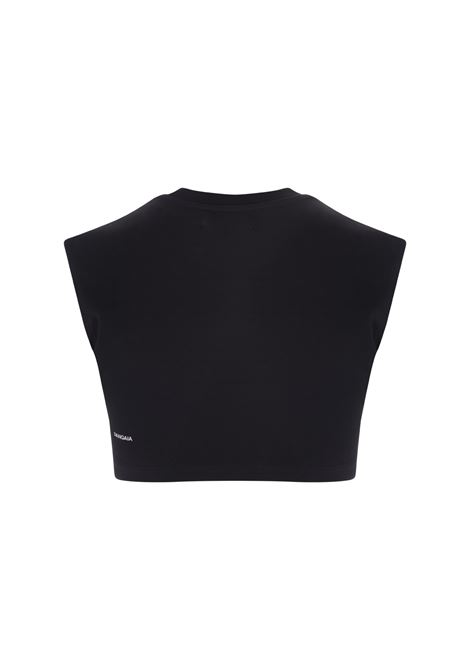 PANGAIA T-Shirt Fitted Crop In Cotone Riciclato Nero Donna - PANGAIA