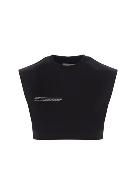 PANGAIA T-Shirt Fitted Crop In Cotone Riciclato Nero Donna - PANGAIA