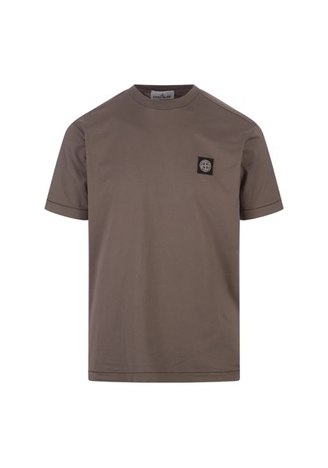 STONE ISLAND T-Shirt In Cotone 60/2 Fango - STONE ISLAND