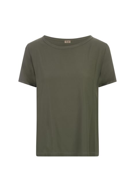 HER SHIRT T-Shirt In Seta Opaca Verde Militare - HER SHIRT