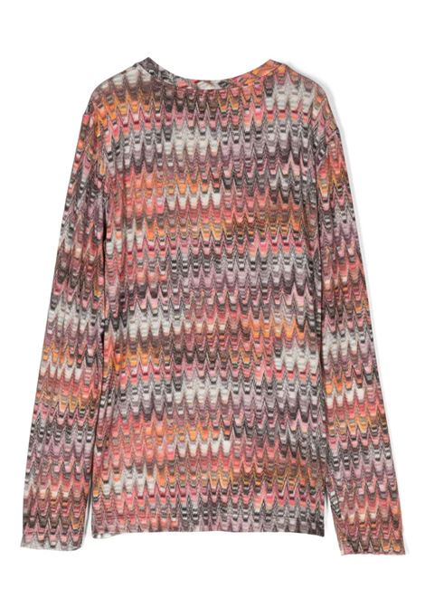 MISSONI KIDS T-Shirt In Viscosa Stretch Con Motivo Zigzag Multicolore - MISSONI KIDS