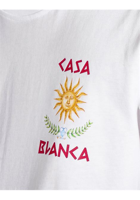 CASABLANCA T-Shirt Le Temple Du Savoir Bianca - CASABLANCA