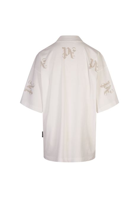 PALM ANGELS T-Shirt Loose Fit Bianca Con Logo - PALM ANGELS