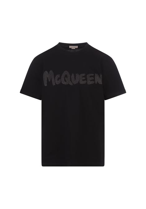 ALEXANDER MCQUEEN T-Shirt McQueen Graffiti In Nero/Grigio - ALEXANDER MCQUEEN