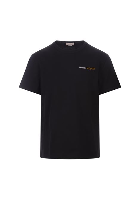 ALEXANDER MCQUEEN T-Shirt Nera Con Logo Bicolore - ALEXANDER MCQUEEN