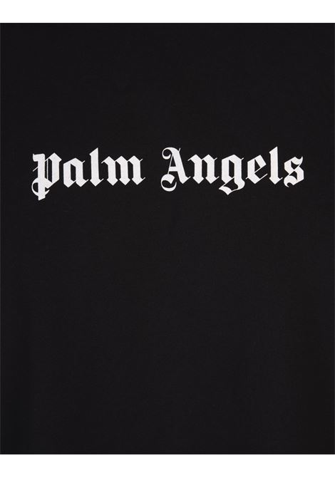 PALM ANGELS T-Shirt Nera Con Logo Frontale A Contrasto - PALM ANGELS