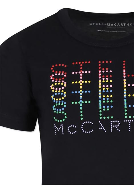 STELLA MCCARTNEY KIDS T-Shirt Nera Con Logo Grafico Multicolore - STELLA MCCARTNEY KIDS