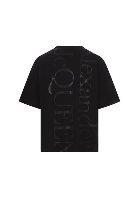 ALEXANDER MCQUEEN T-Shirt Nera Con Logo Oversize - ALEXANDER MCQUEEN