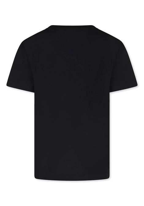 BALMAIN KIDS T-Shirt Nera Con Logo Stile Romano Ricamato - BALMAIN KIDS