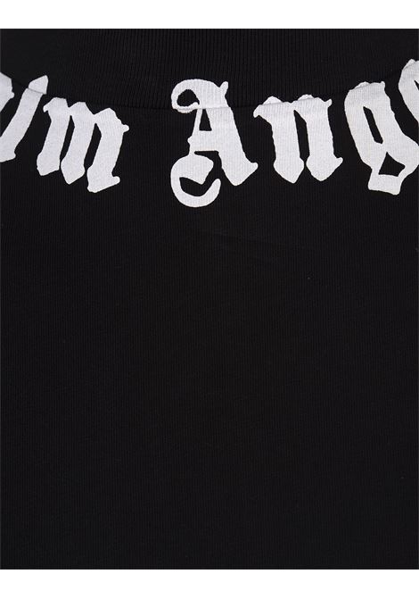 PALM ANGELS T-Shirt Nera Con Logo Sullo Scollo - PALM ANGELS