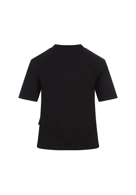 PALM ANGELS T-Shirt Nera Con Monogramma Ricamato - PALM ANGELS