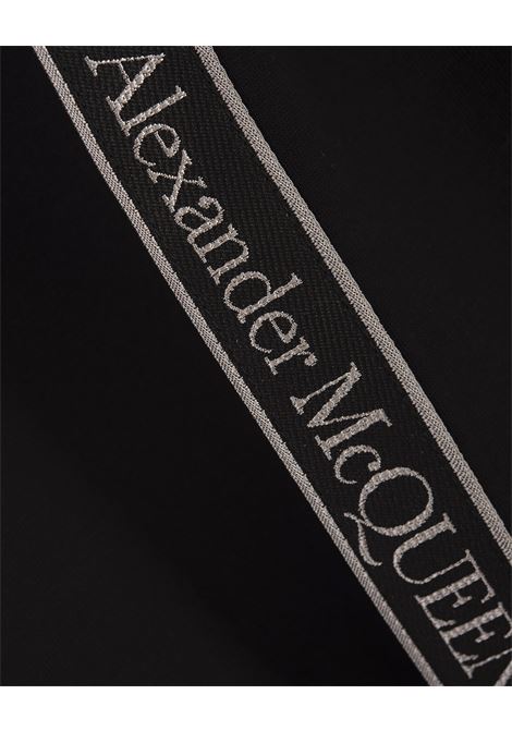 ALEXANDER MCQUEEN T-Shirt Nera Con Nastro Logato Sulle Maniche - ALEXANDER MCQUEEN