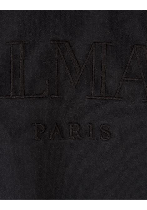 BALMAIN T-Shirt Nera Con Ricamo Balmain Vintage - BALMAIN