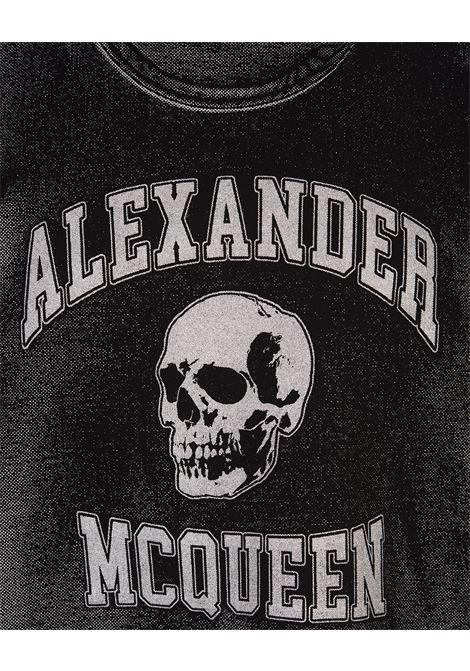 ALEXANDER MCQUEEN T-Shirt Nera Con Stampa Skull E Logo - ALEXANDER MCQUEEN