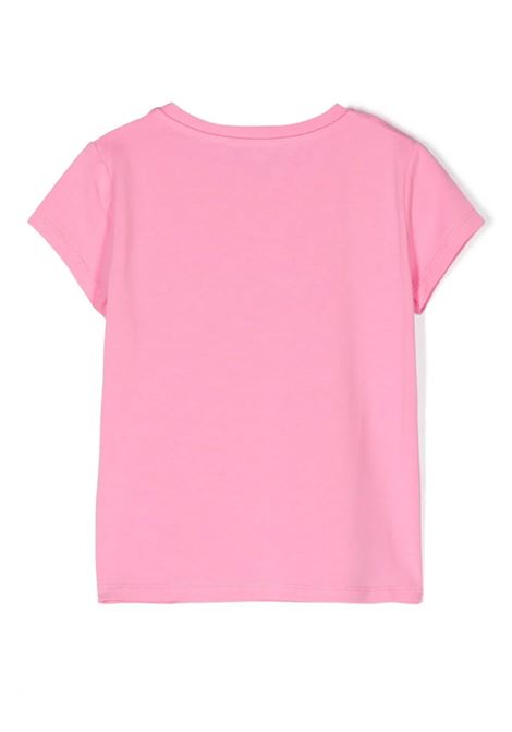 MISS BLUMARINE KIDS T-Shirt Rosa Con Logo Di Strass - MISS BLUMARINE KIDS