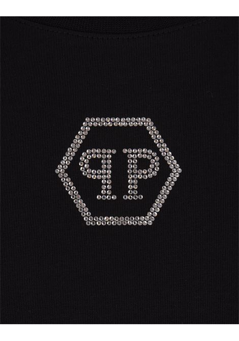 PHILIPP PLEIN T-Shirt Round Neck SS Crystal Hexagon Nera - PHILIPP PLEIN
